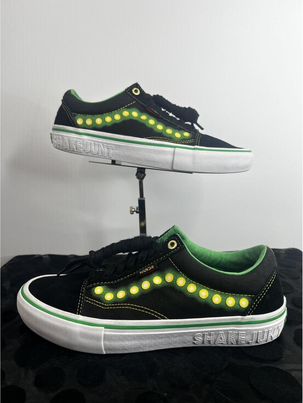 Vans Shake Junt Old Skool Pro Black Green Yellow Skate Shoes Men's 7.5 Women's 9